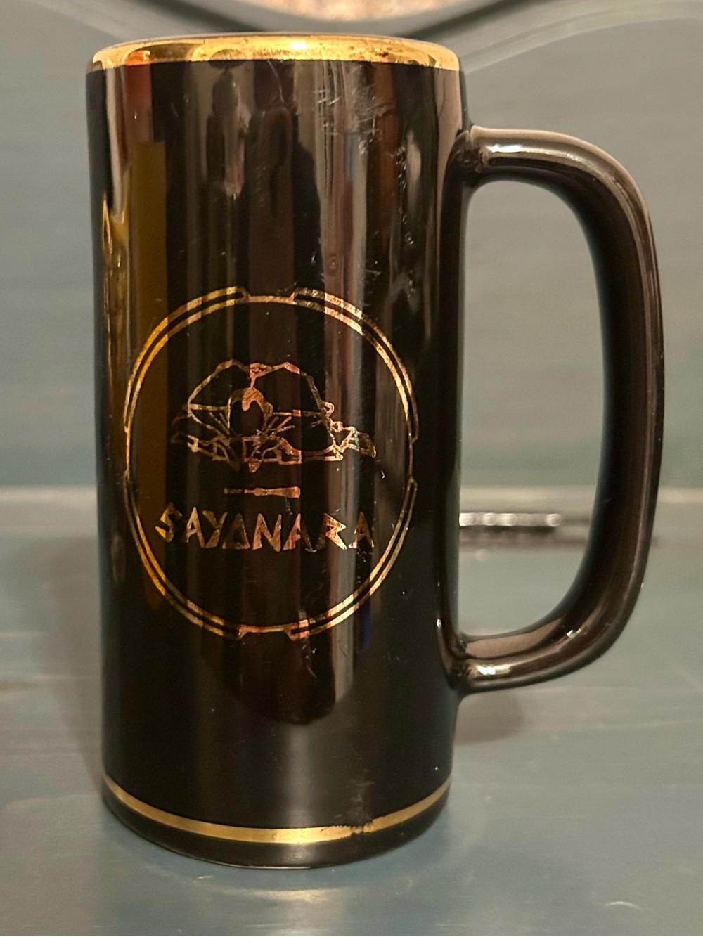 Vintage Custom 1970s Nautical Mug - Marshfield MA Captain Tom McHugh "Sayanara"